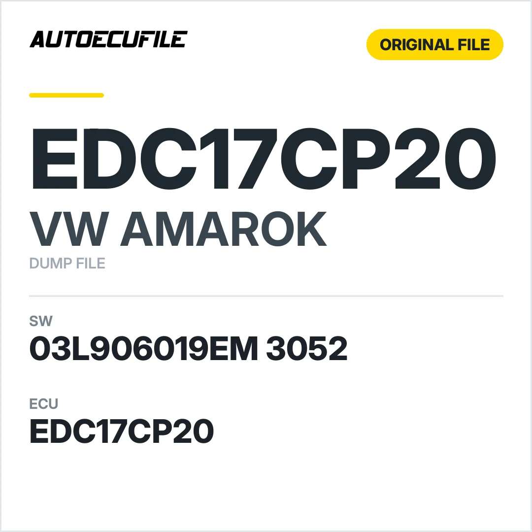 VW AMAROK EDC17CP20 03L906019EM 3052 1037526352 DUMP