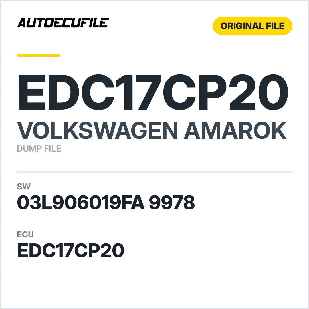 VW AMAROK EDC17CP20 03L906019FA  9978 DUMP