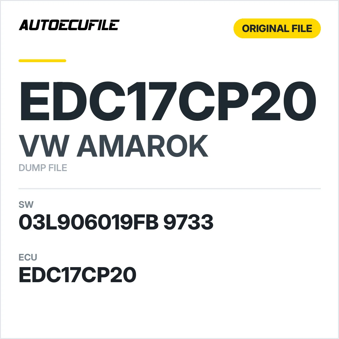 VW AMAROK EDC17CP20 03L906019FB 9733 1037526356 DUMP