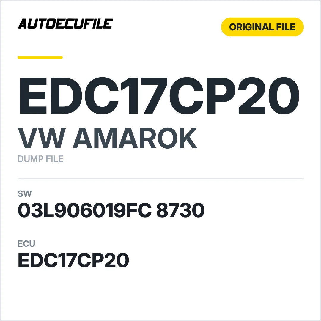 VW AMAROK EDC17CP20 03L906019FC 8730 1037515252 DUMP