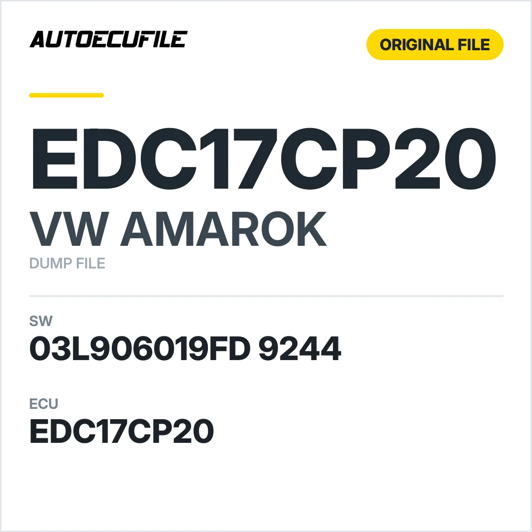 VW AMAROK EDC17CP20 03L906019FD 9244 1037518170 DUMP