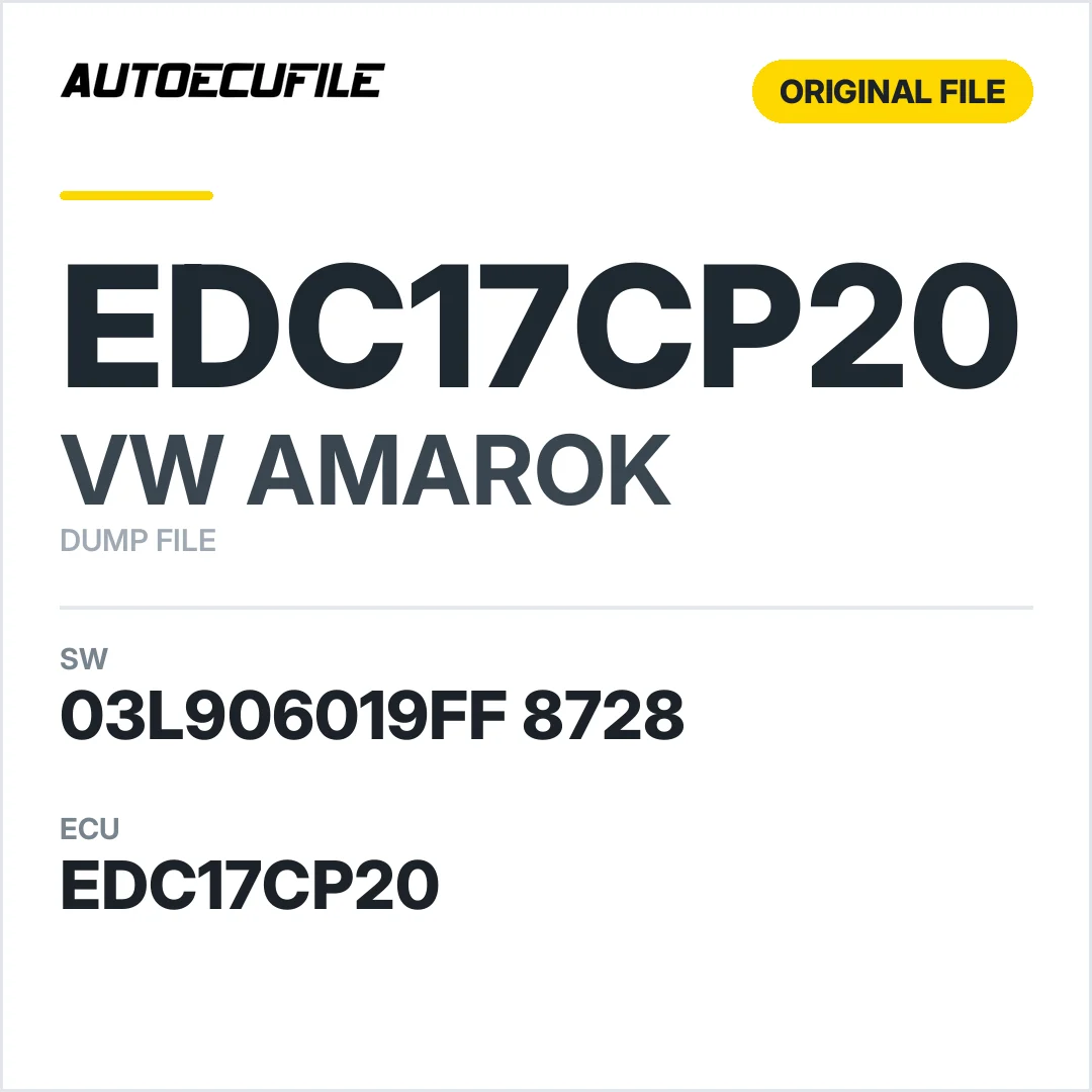 VW AMAROK EDC17CP20 03L906019FF 8728 1037515251 DUMP