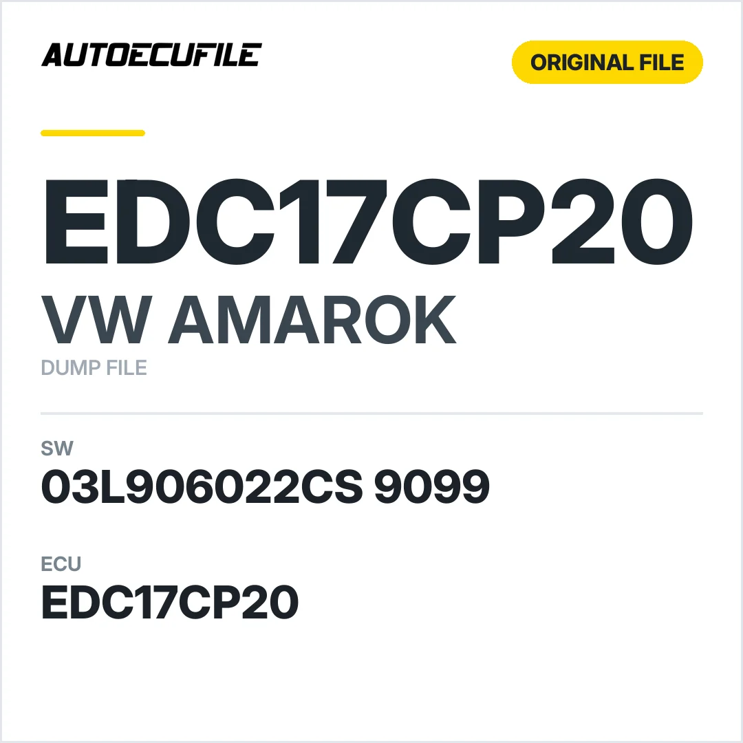 VW AMAROK EDC17CP20 03L906022CS 9099 1037518074 DUMP