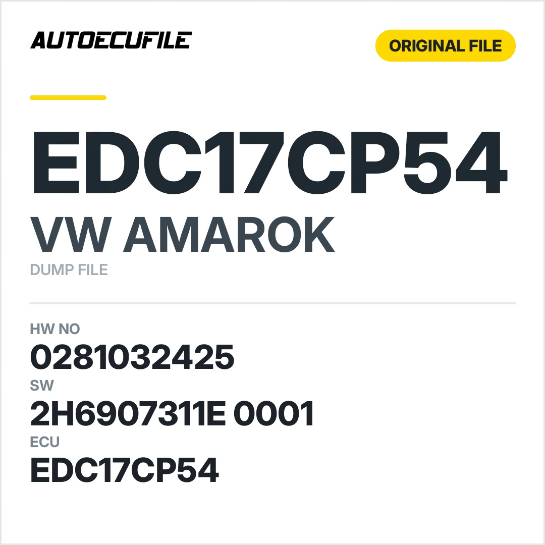 VW AMAROK EDC17CP54 0281032425 2H6907311E   0001 10SW013804 DUMP
