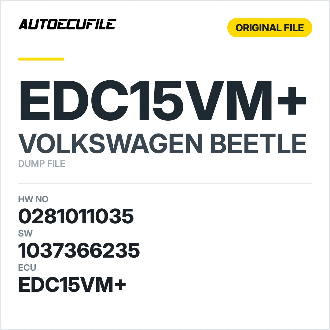 VW BEETLE EDC15VM+ 038906012GQ 0281011035 1037366235 DUMP
