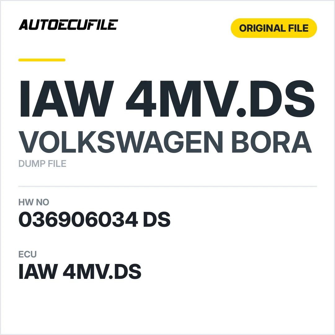 VW BORA IAW 4MV.DS 036906034 DS DUMP