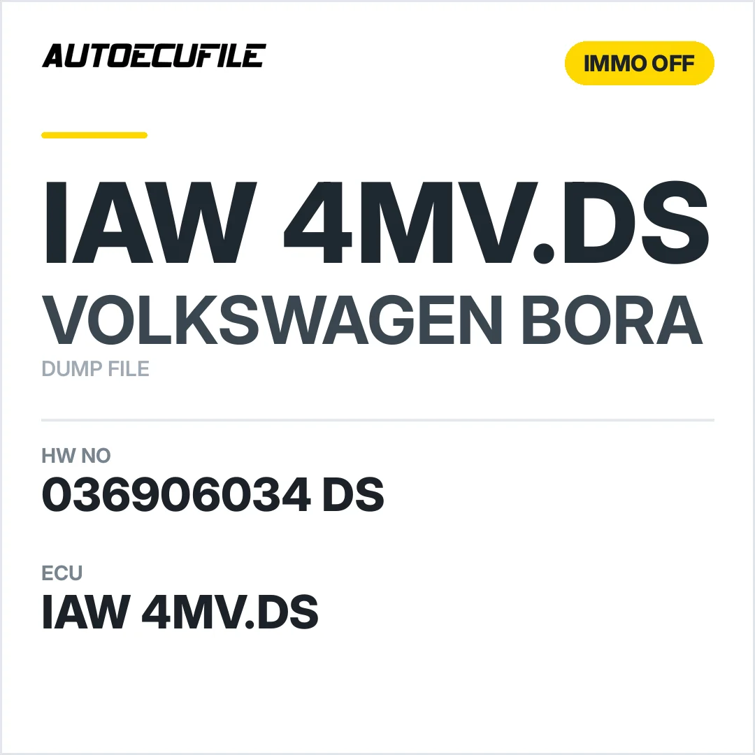VW BORA IAW 4MV.DS 036906034 DS IMMO OFF DUMP