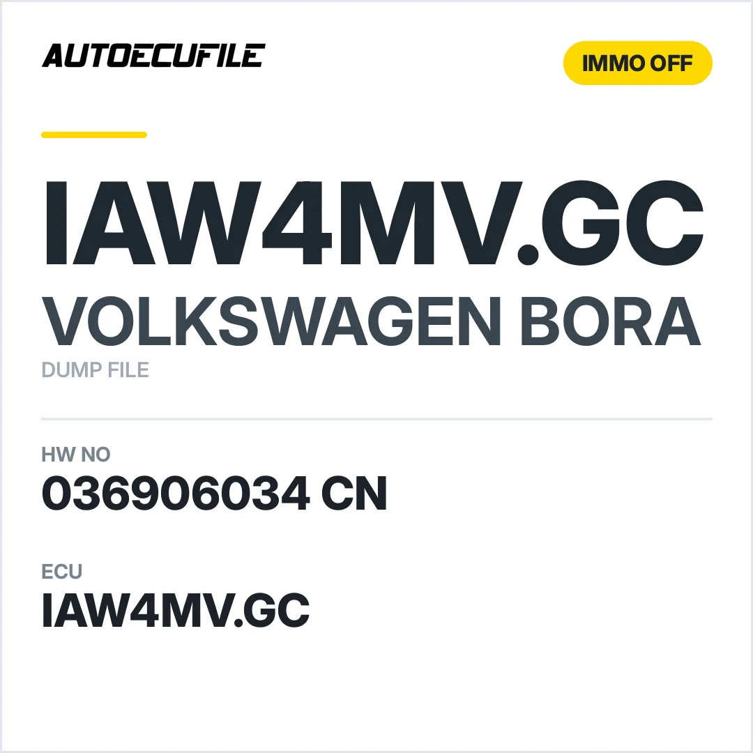 VW BORA IAW 4MV.GC 036906034 CN IMMO OFF DUMP
