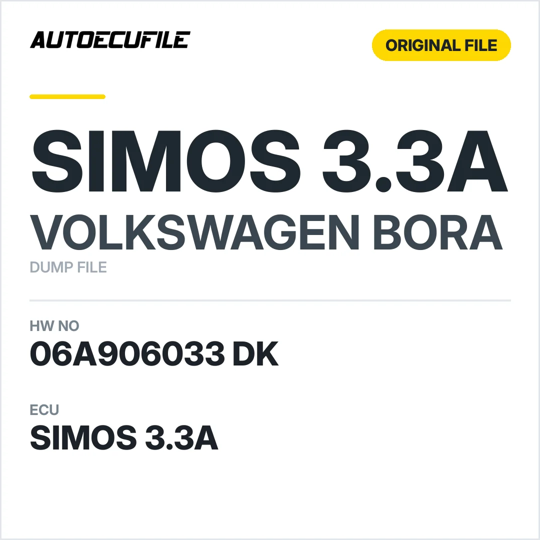 VW BORA SIMOS 3.3A 06A906033 DK 5WP40253 DUMP