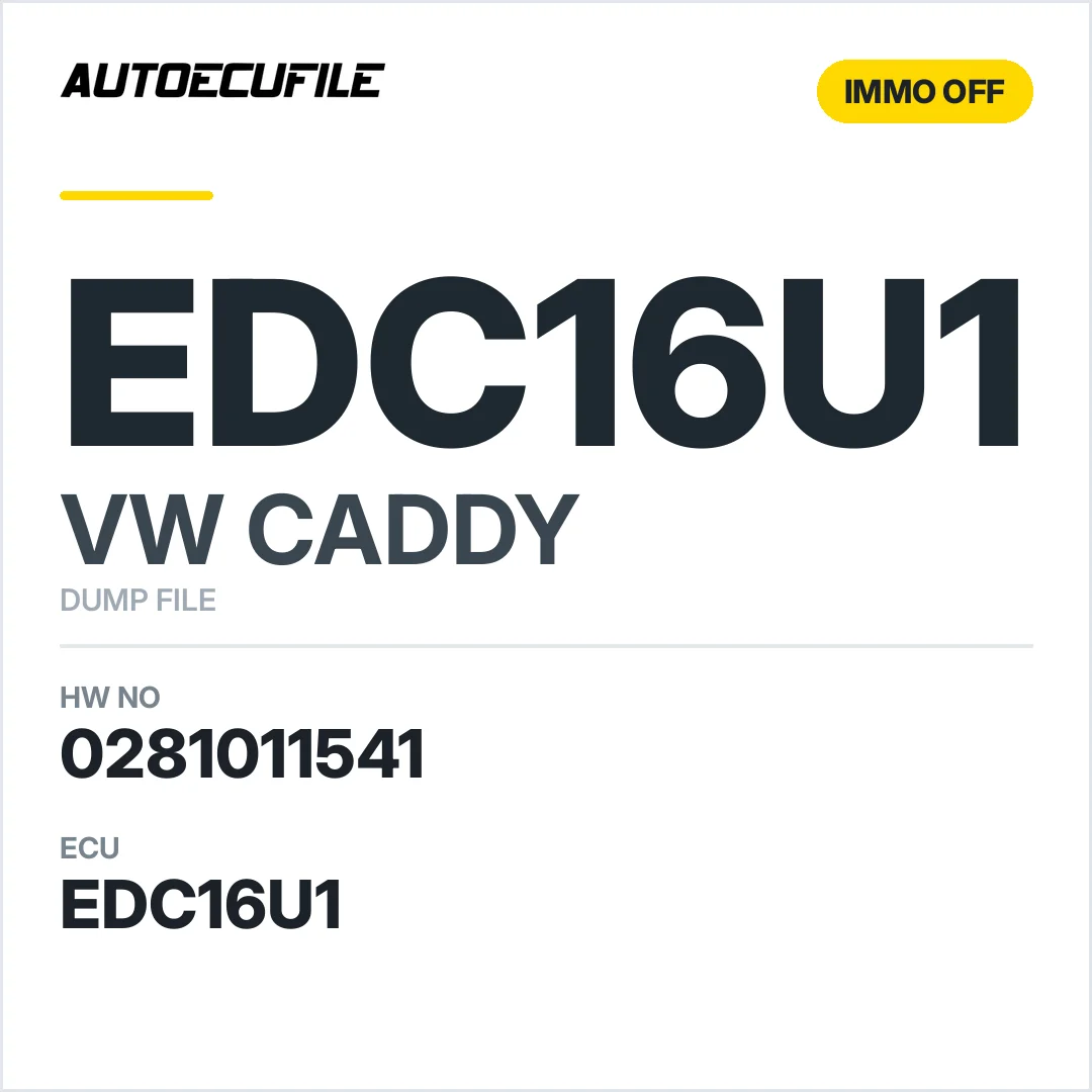 VW CADDY EDC16U1 0281011541 03G906016N  IMMO OFF DUMP