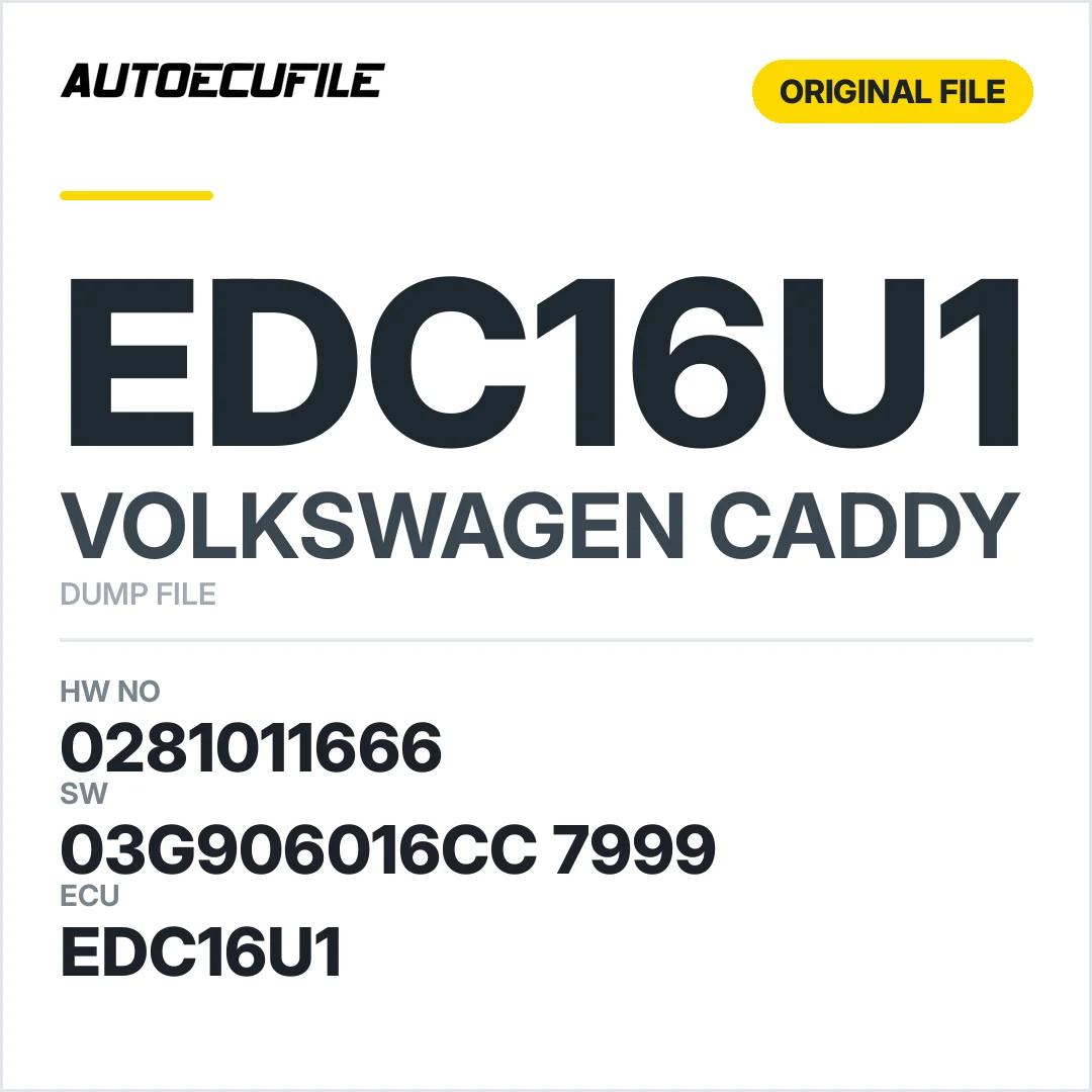 VW CADDY EDC16U1 0281011666 03G906016CC 7999 DUMP