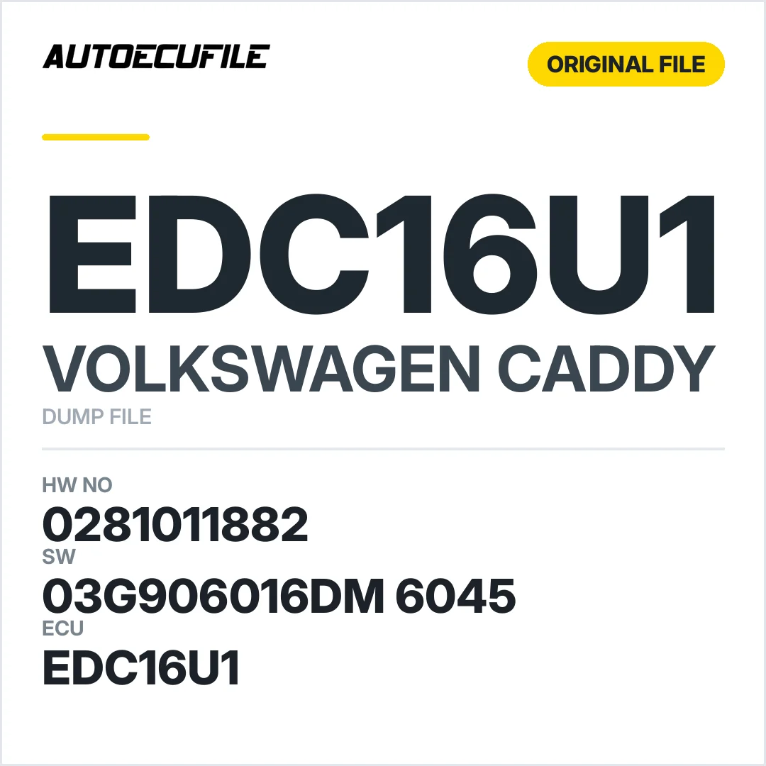 VW CADDY EDC16U1 0281011882 03G906016DM 6045   DUMP