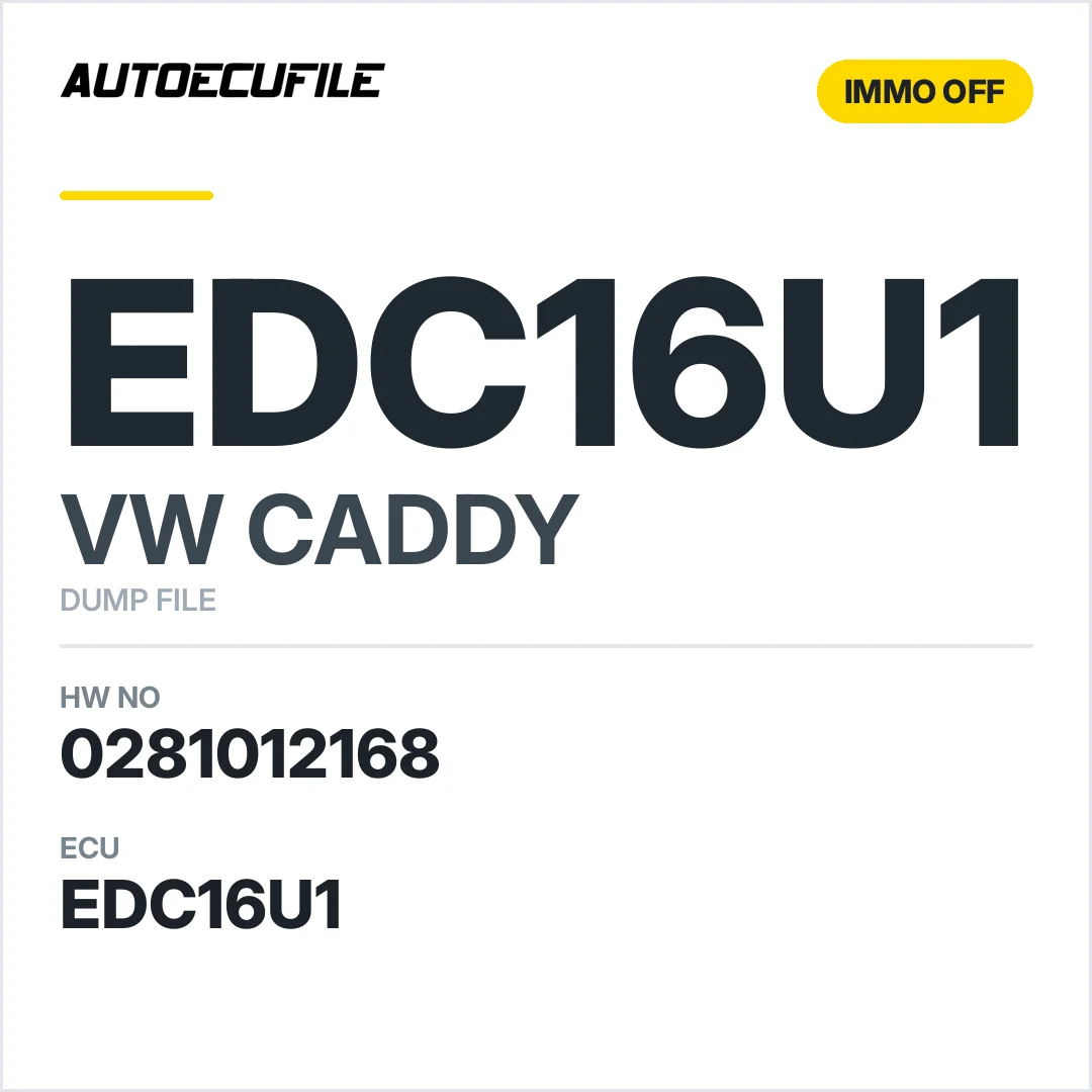 VW CADDY EDC16U1 0281012168 03G906016GP IMMO OFF DUMP