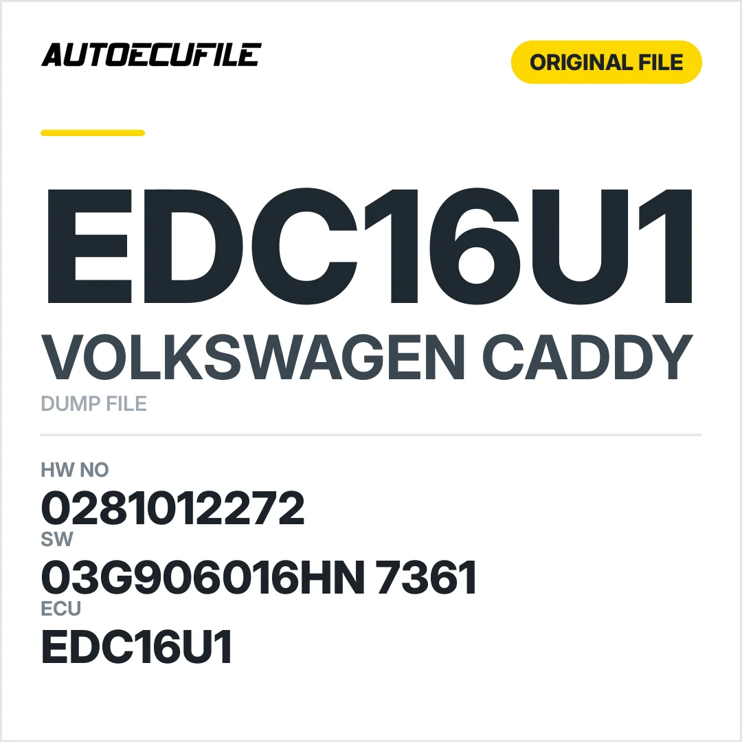 VW CADDY EDC16U1 0281012272 03G906016HN 7361 DUMP