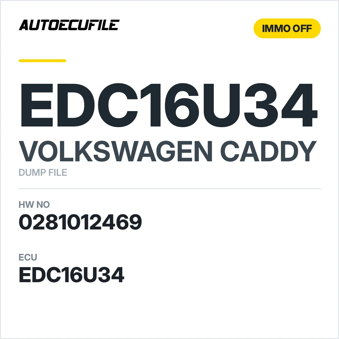 VW CADDY EDC16U34 0281012469 IMMO OFF DUMP
