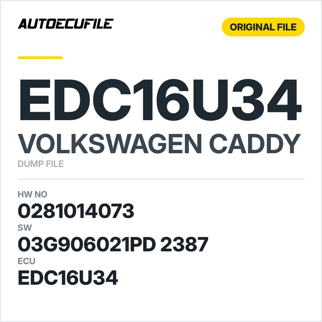 VW CADDY EDC16U34 0281014073 03G906021PD 2387 DUMP