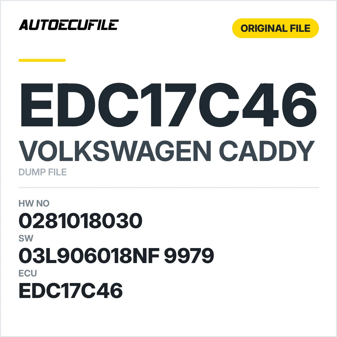 VW CADDY EDC17C46 0281018030 03L906018NF 9979 1037563263 DUMP