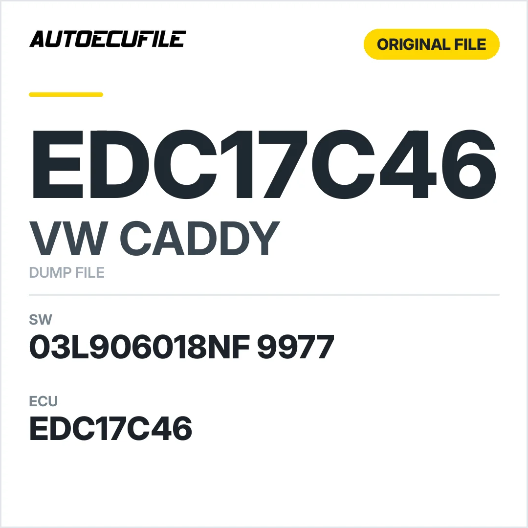VW CADDY EDC17C46 03L906018NF 9977 1037558556 DUMP