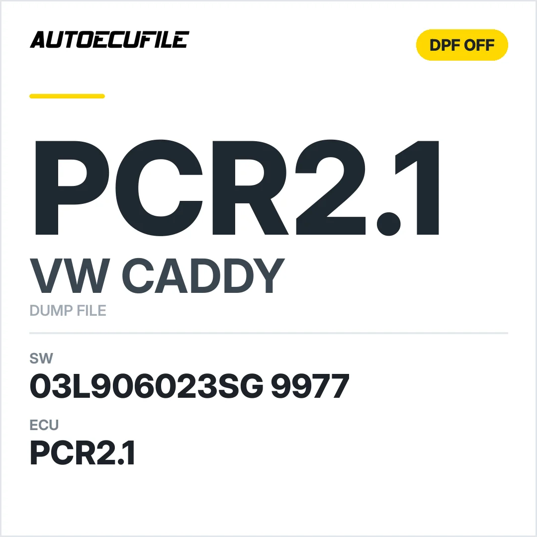 VW CADDY PCR2.1 03L906023SG 9977 DPF EGR  OFF DUMP