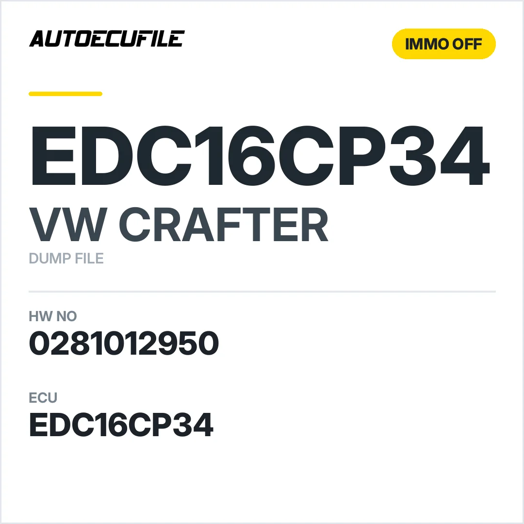 VW CRAFTER EDC16CP34 0281012950  074906032 S  IMMO OFF DUMP