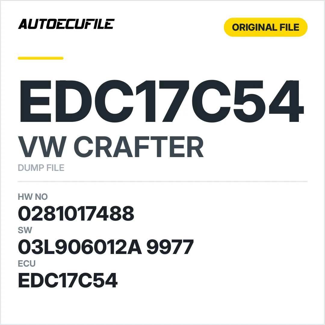 VW CRAFTER EDC17C54 0281017488 03L906012A 9977  1037561521 DUMP