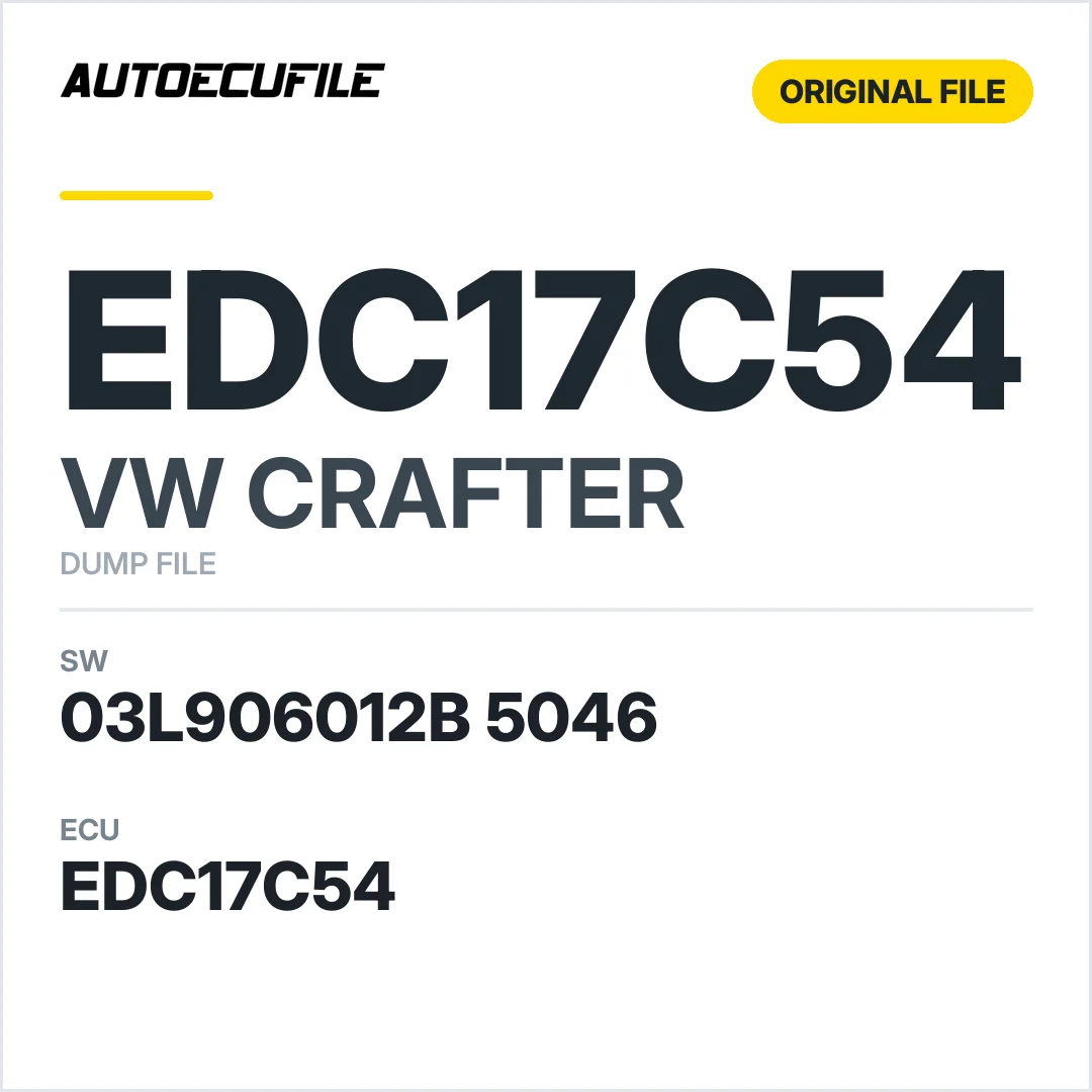 VW CRAFTER EDC17C54 03L906012B 5046 1037531678 DUMP
