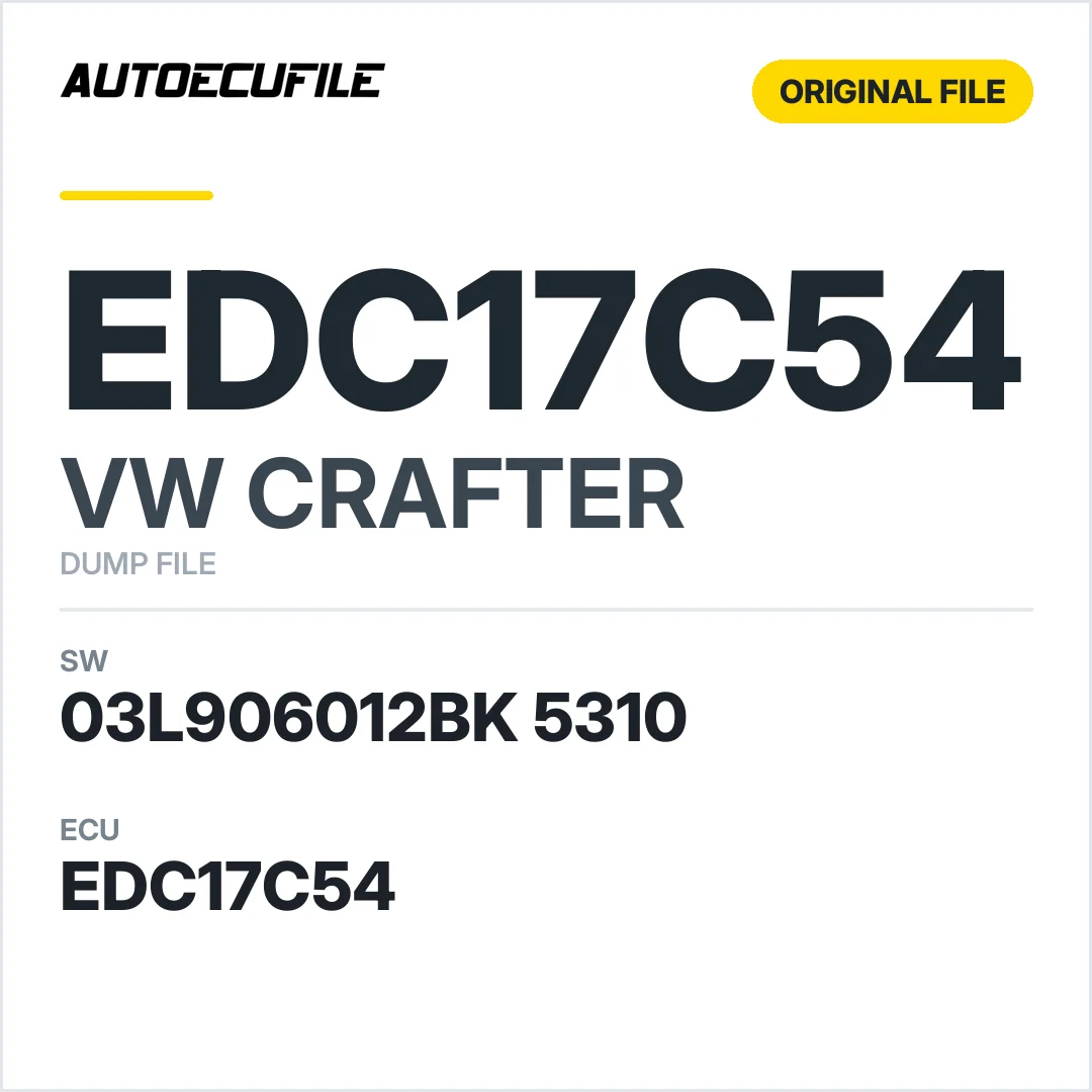 VW CRAFTER EDC17C54 03L906012BK 5310 1037531690 DUMP