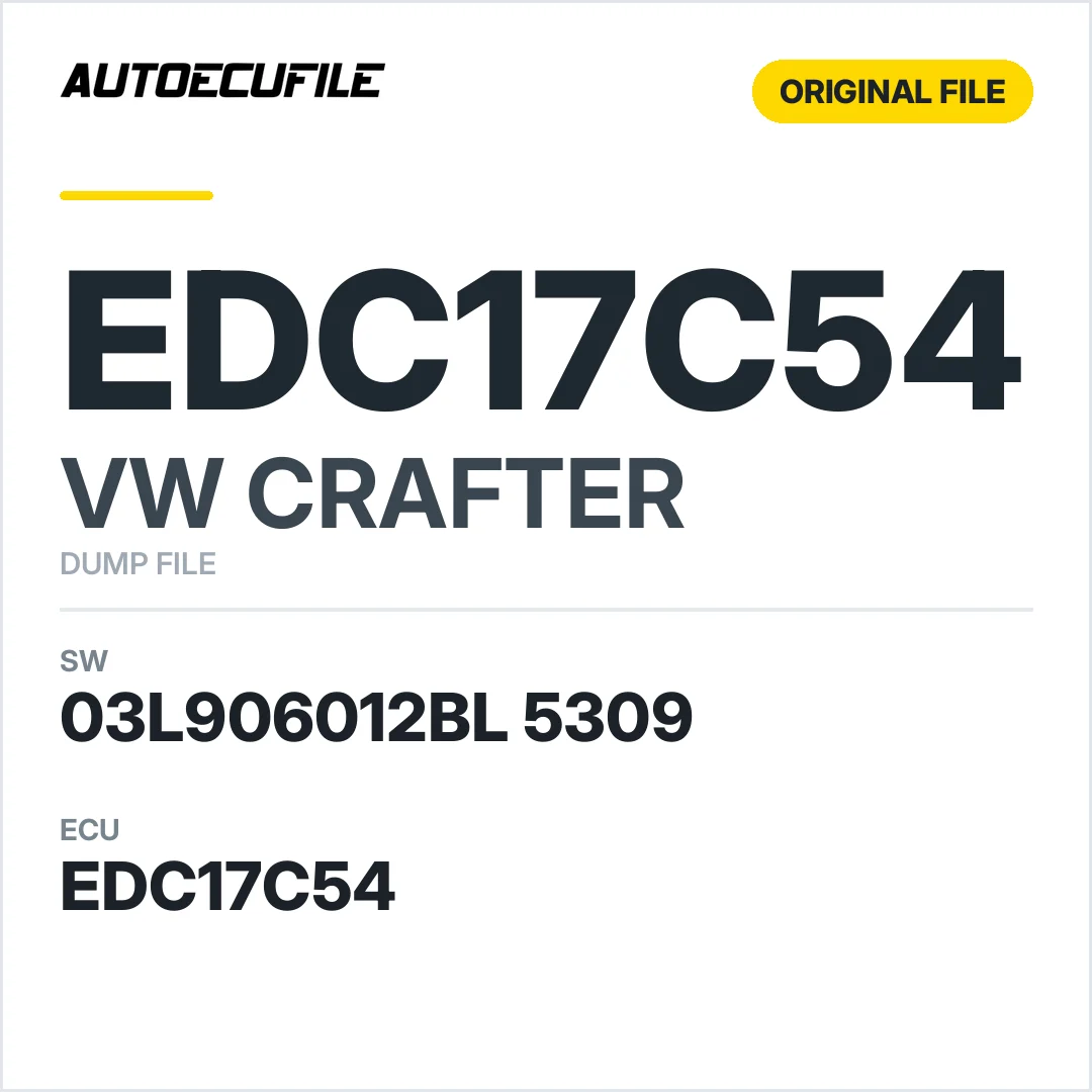 VW CRAFTER EDC17C54 03L906012BL 5309 1037531691 DUMP