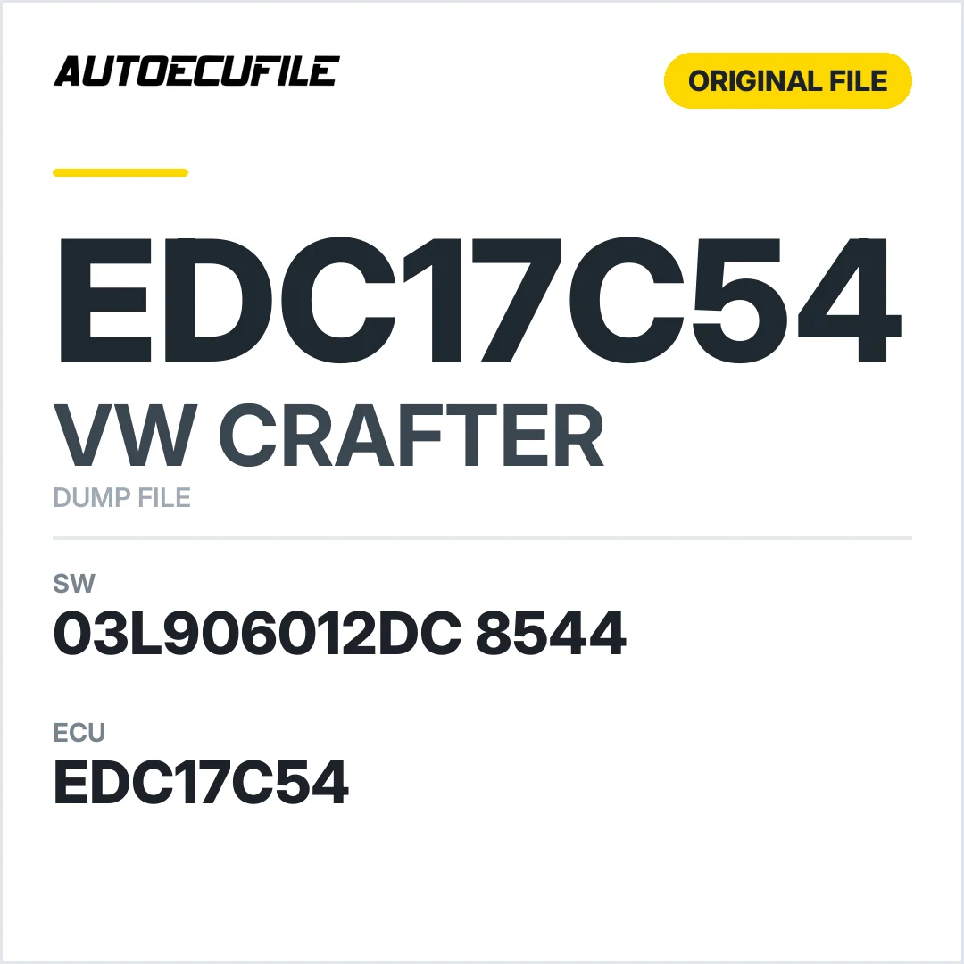 VW CRAFTER EDC17C54 03L906012DC 8544 1037556924 DUMP