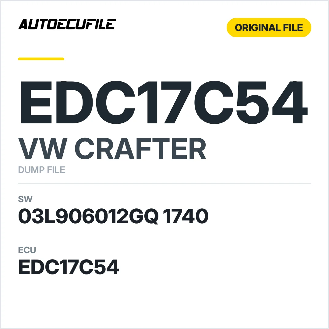 VW CRAFTER EDC17C54 03L906012GQ 1740 1037556914 DUMP