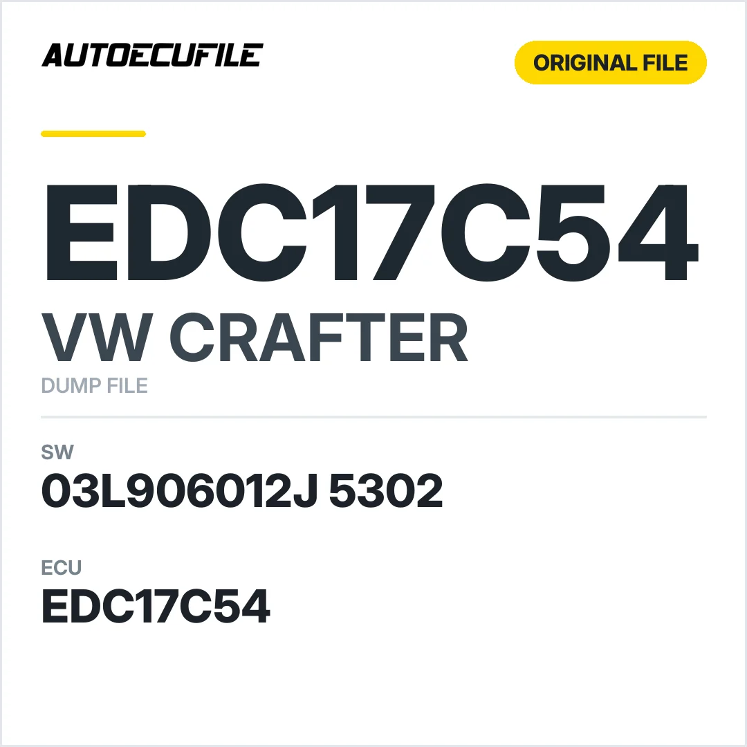 VW CRAFTER EDC17C54 03L906012J 5302 1037531695 DUMP