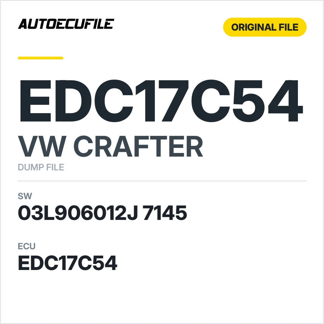 VW CRAFTER EDC17C54 03L906012J 7145 1037542239 DUMP