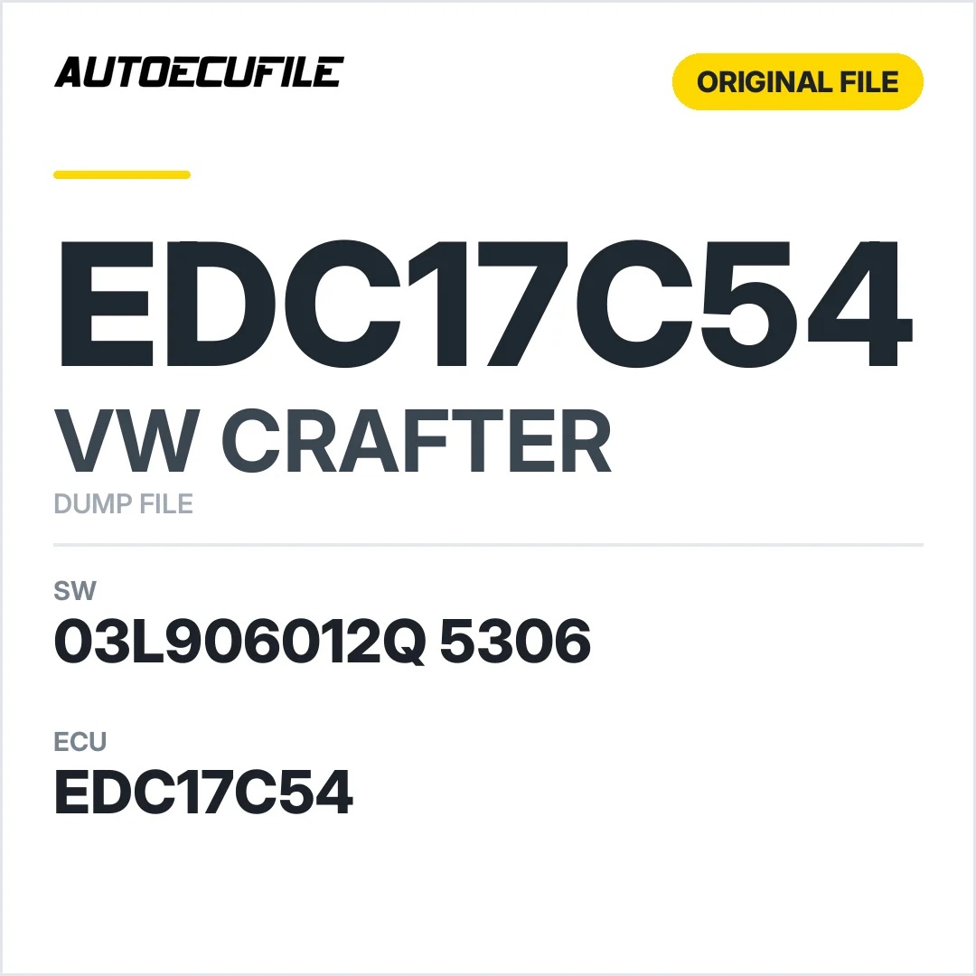 VW CRAFTER EDC17C54 03L906012Q 5306 1037531698 DUMP