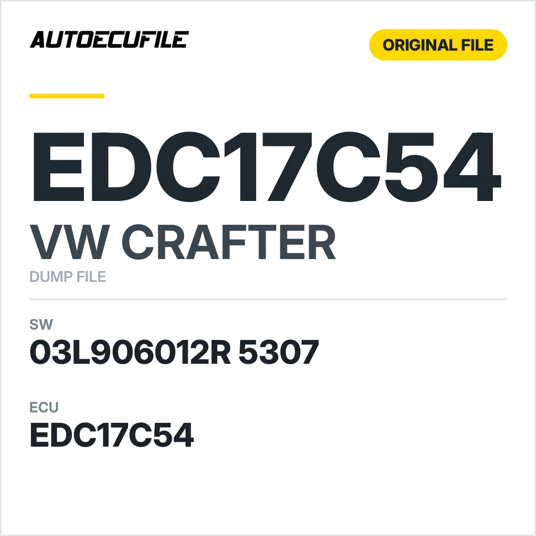 VW CRAFTER EDC17C54 03L906012R 5307 1037531688 DUMP
