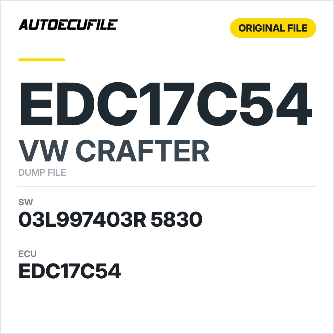 VW CRAFTER EDC17C54 03L997403R 5830 1037536232 DUMP