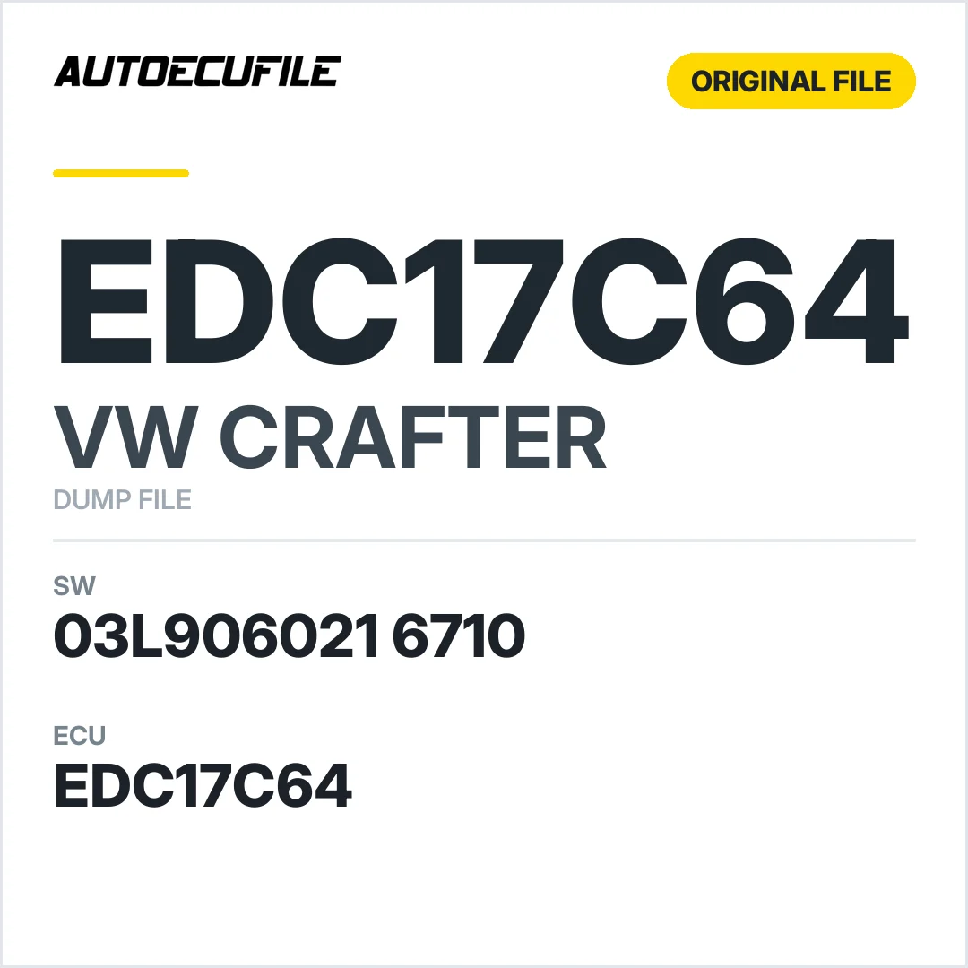 VW CRAFTER EDC17C64 03L906021 6710 1037536266 DUMP