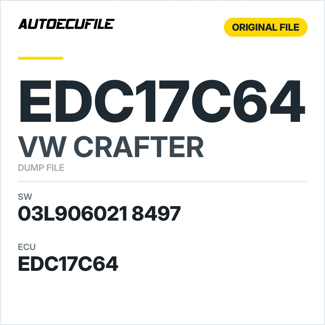 VW CRAFTER EDC17C64 03L906021 8497 1037556905 DUMP