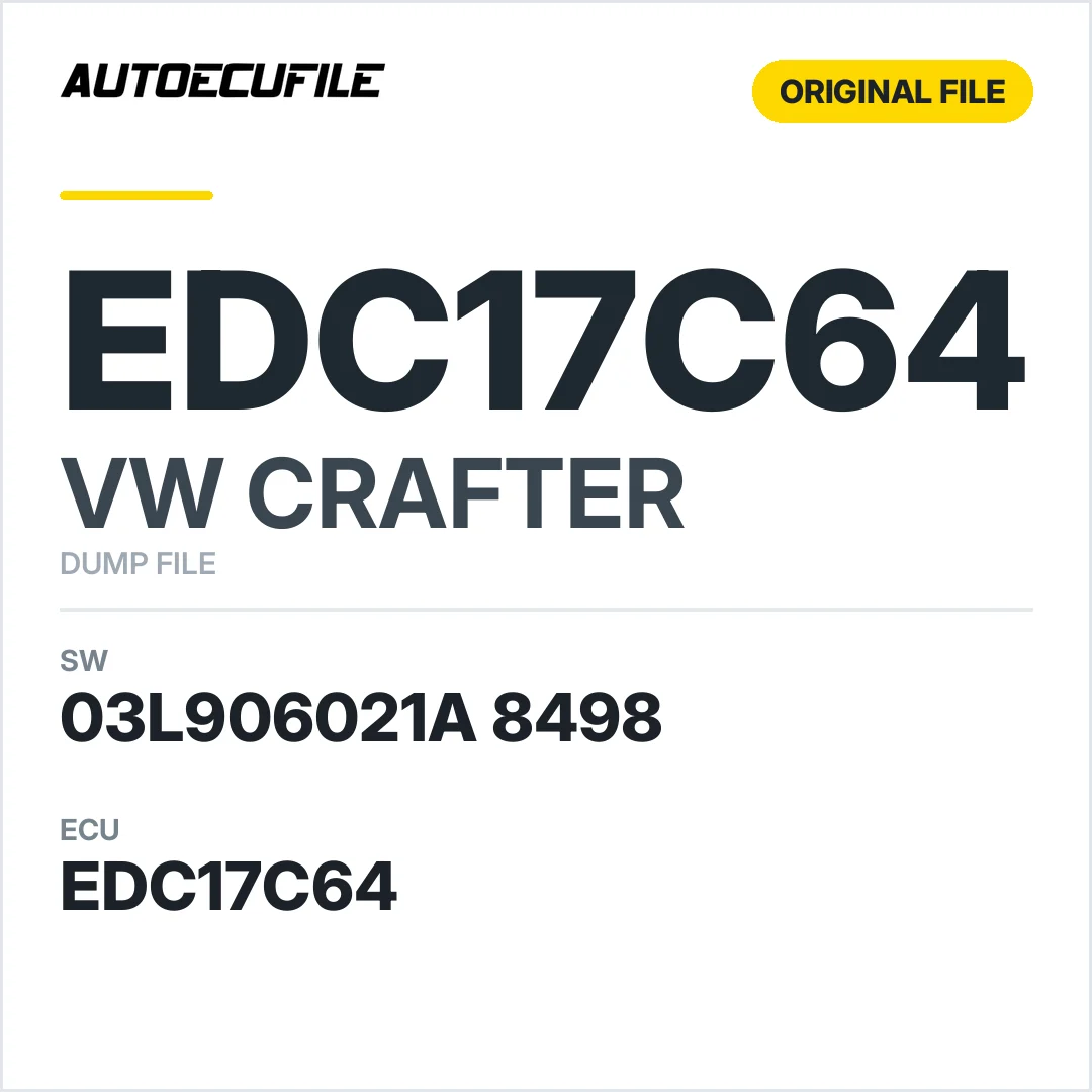 VW CRAFTER EDC17C64 03L906021A 8498 1037556903 DUMP