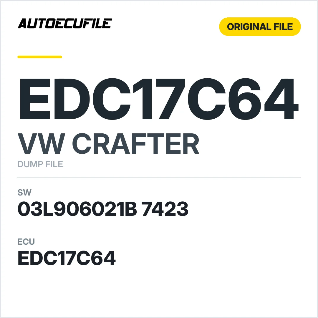 VW CRAFTER EDC17C64 03L906021B 7423 1037544683 DUMP