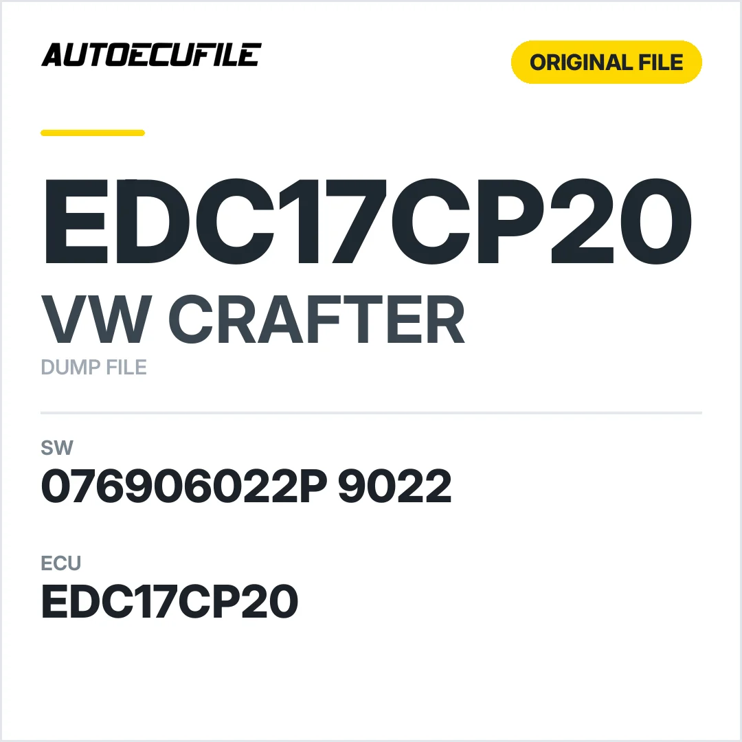 VW CRAFTER EDC17CP20 076906022P 9022 1037517521 DUMP