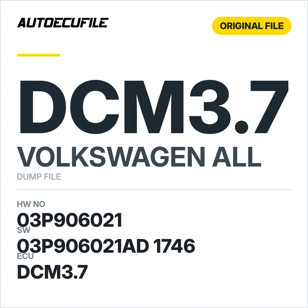 VW DCM3.7 03P906021 03P906021AD 1746 DUMP