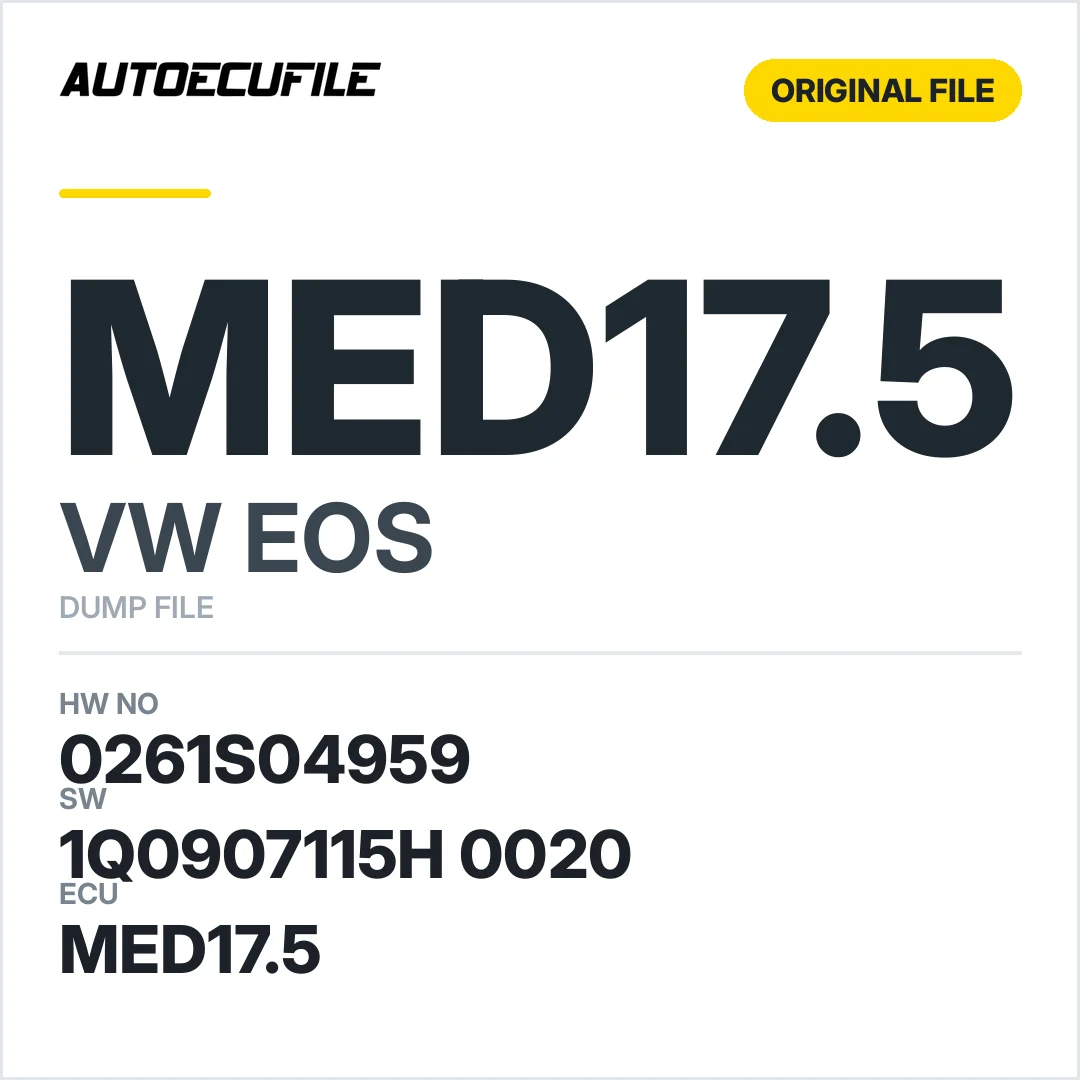 VW EOS MED17.5 1Q0907115H 0020 1037501824 DUMP