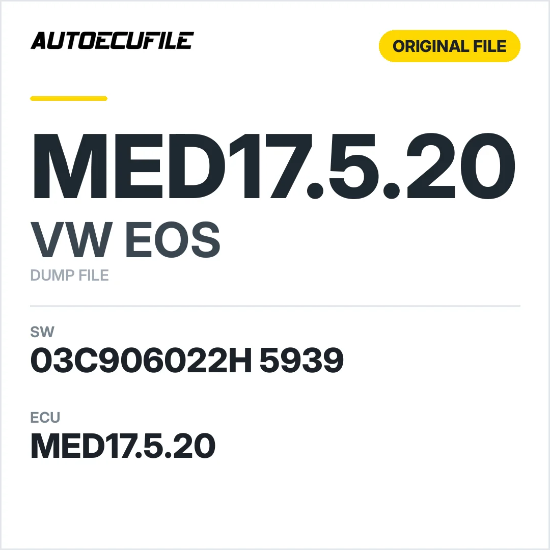 VW EOS MED17.5.20 03C906022H 5939 1037505720 DUMP