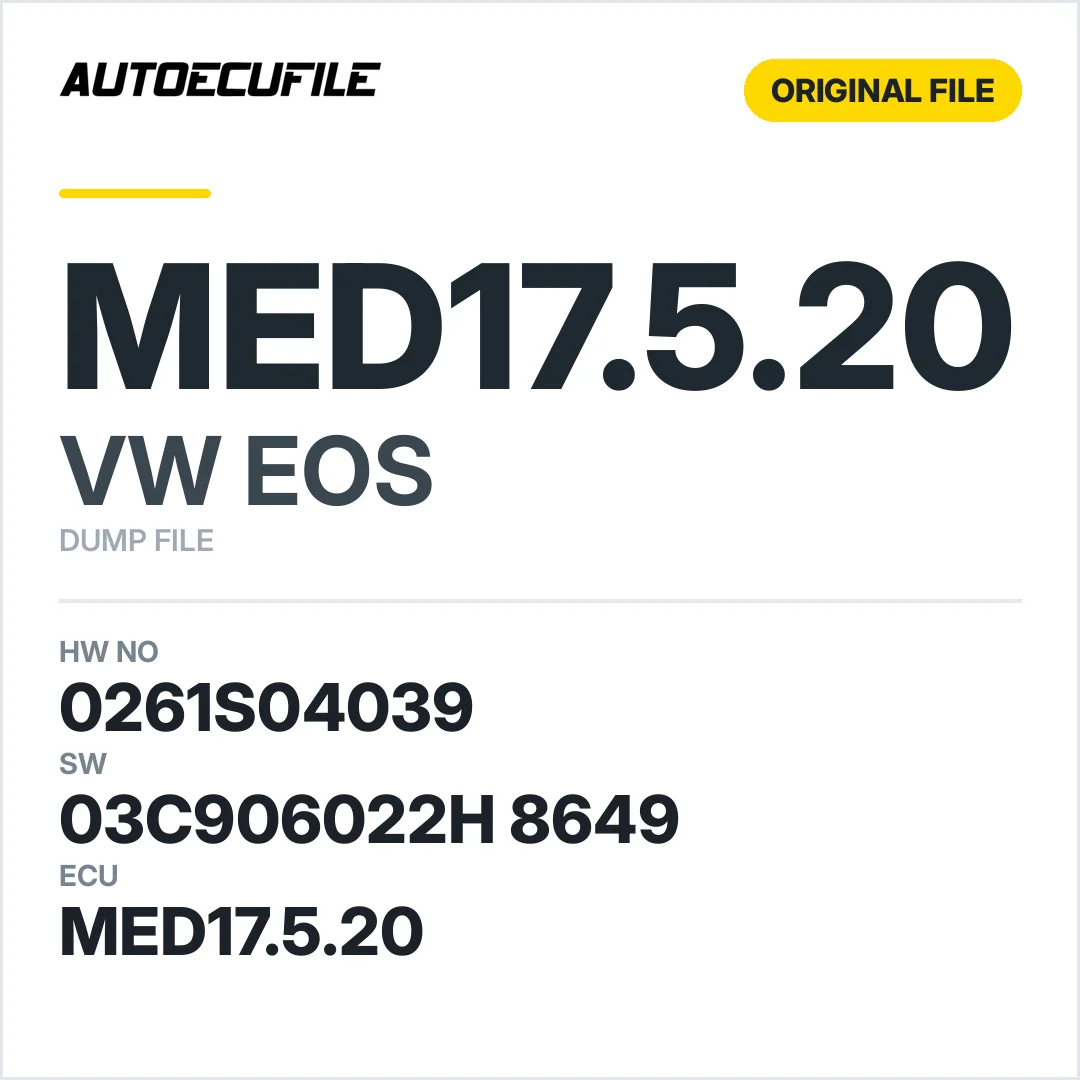 VW EOS MED17.5.20 03C906022H 8649 1037515347 DUMP