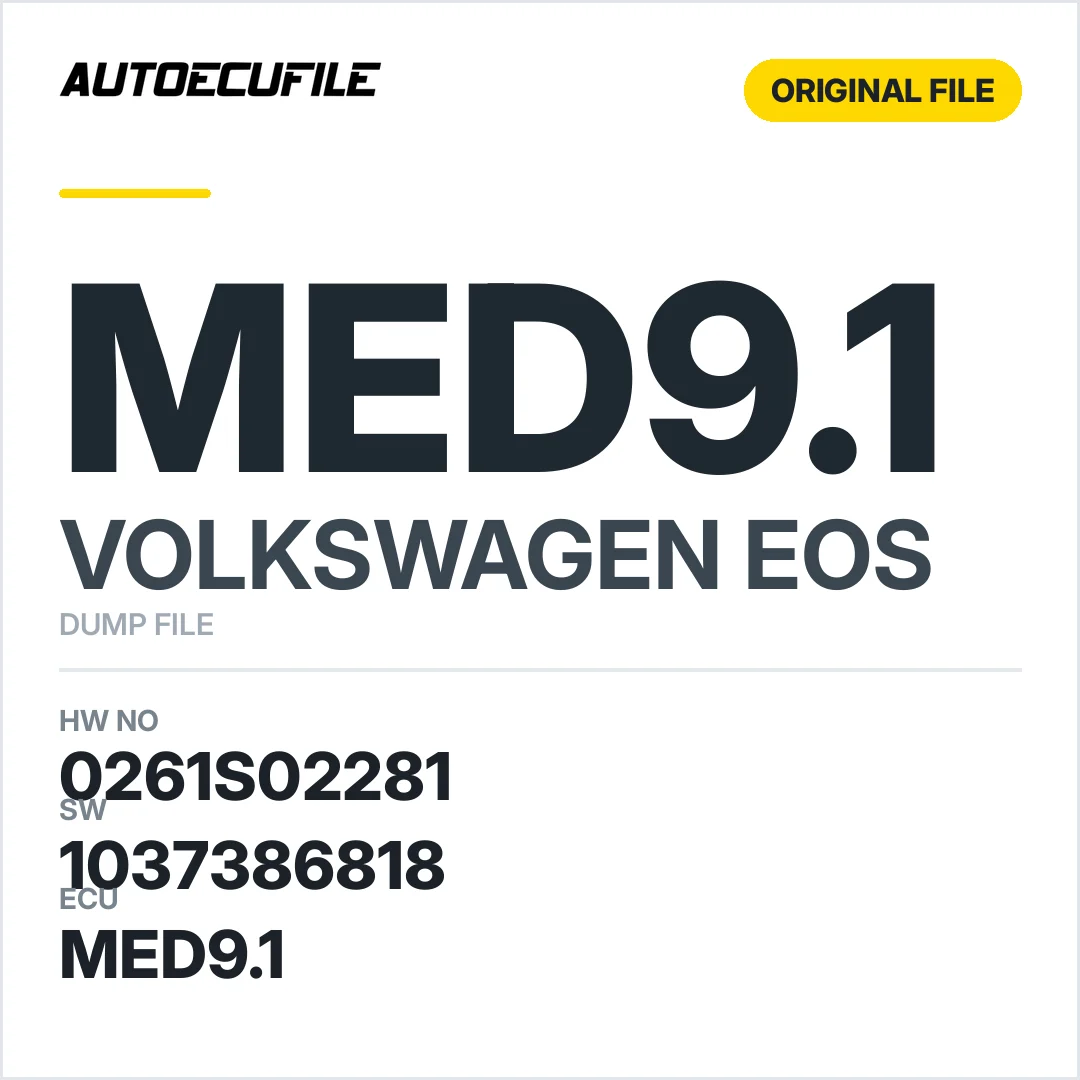 VW EOS MED9.1 0261S02281 1Q0907115C  0040 1037386818 DUMP