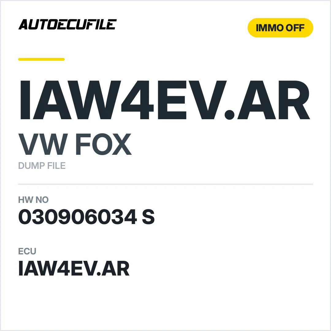 VW FOX IAW4EV.AR  030906034 S IMMO OFF DUMP