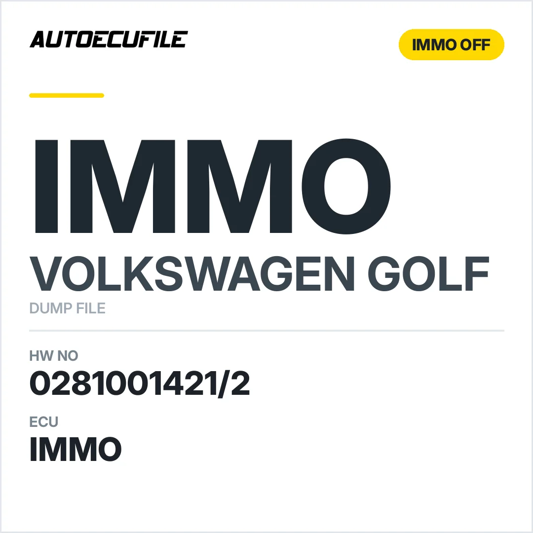 VW GOLF 0281001421/2 028906021 BF IMMO OFF DUMP