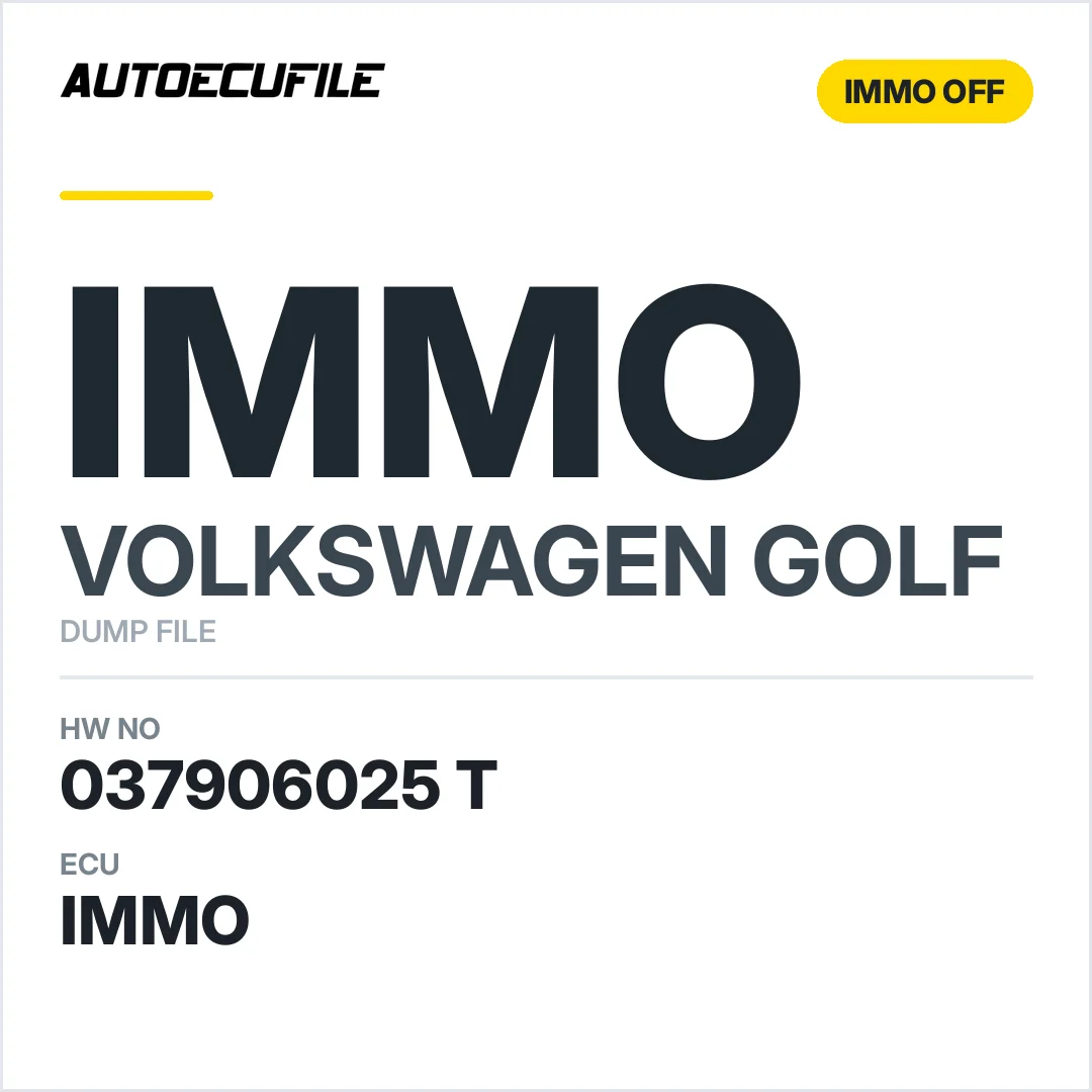 VW GOLF 037906025 T IMMO OFF DUMP