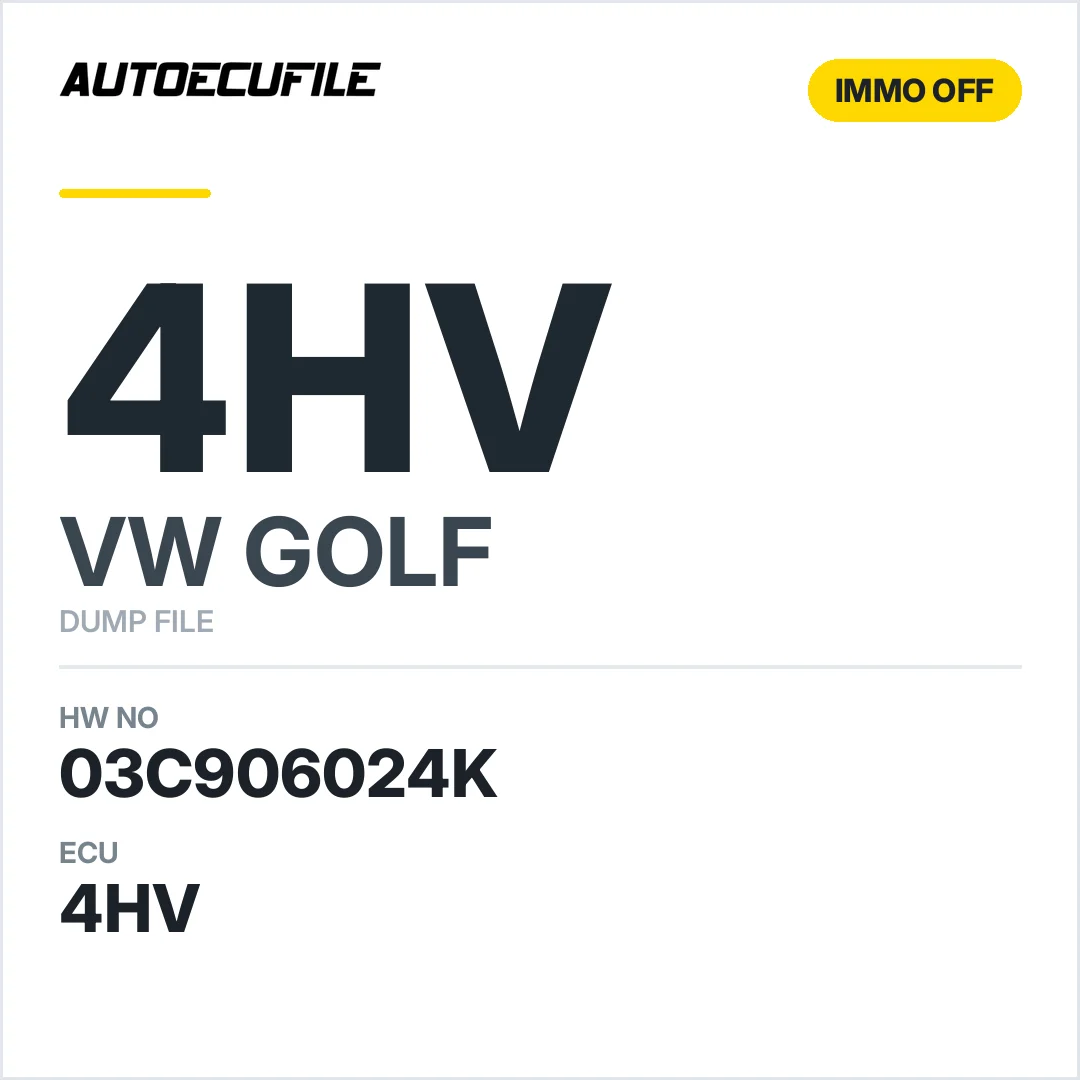 VW GOLF 4HV 03C906024K IMMO OFF DUMP