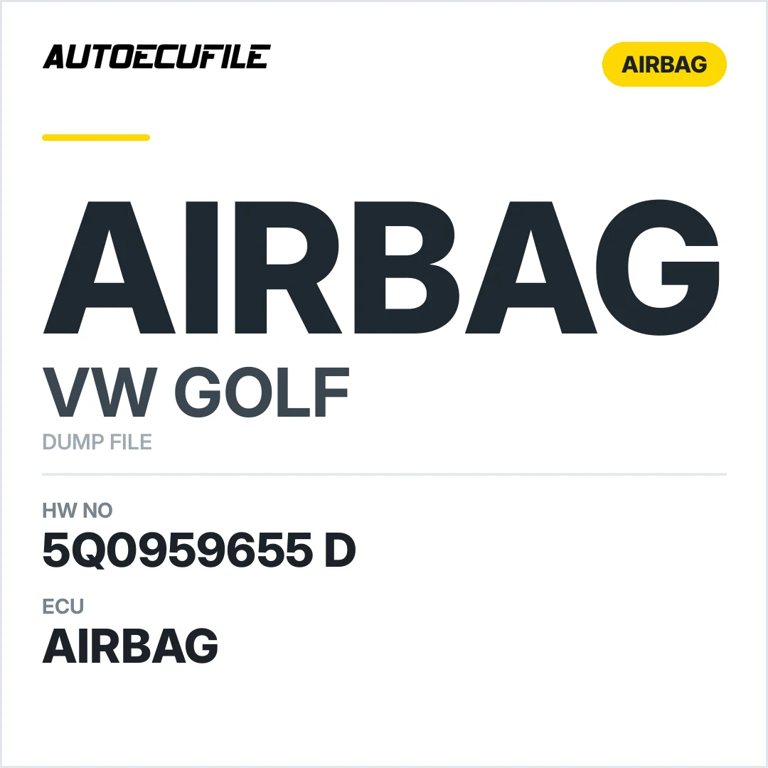 VW GOLF AIRBAG 5Q0959655 D DUMP
